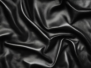 Fototapeta premium Black Leather Material Close Up