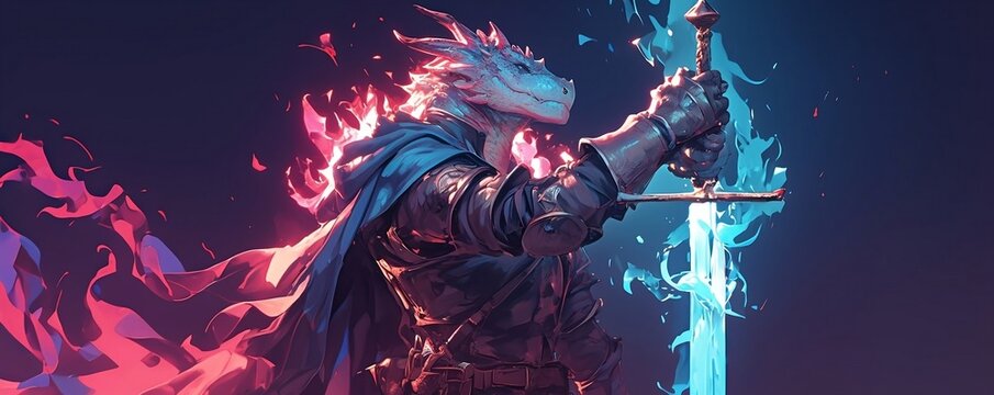 anime dragonborn fantasy knight