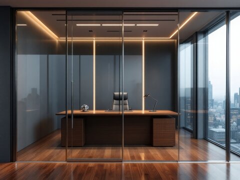 Modern Executive Office with City View
