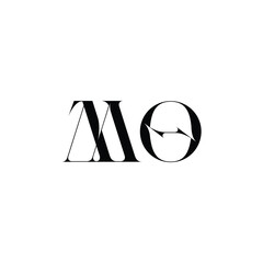 MO monogram logo design letter text name symbol monochrome logotype alphabet character simple logo