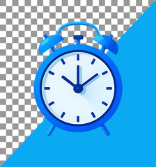 blue alarm clock, Modern Blue Alarm Clock Icon