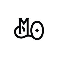 MO monogram logo design letter text name symbol monochrome logotype alphabet character simple logo