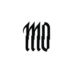 MO monogram logo design letter text name symbol monochrome logotype alphabet character simple logo