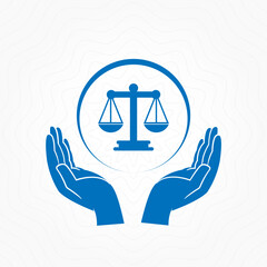 Hands up law care logo design template