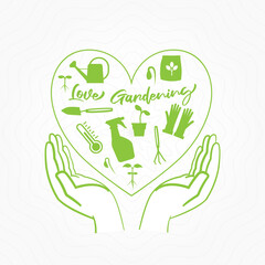 Hands up garden care logo design template
