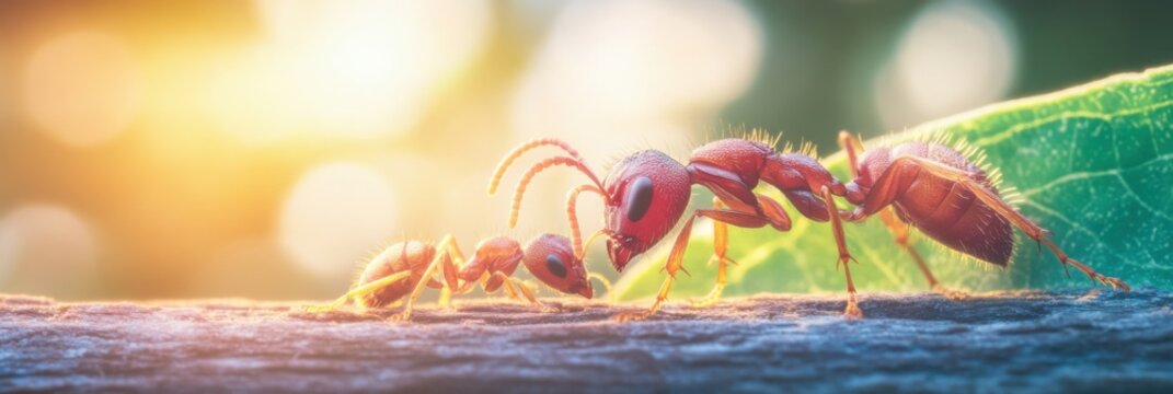 Maternal care strategies in leafcutter ants showcasing nurturing behaviors in vibrant natural habitats