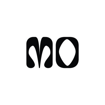 MO monogram logo design letter text name symbol monochrome logotype alphabet character simple logo