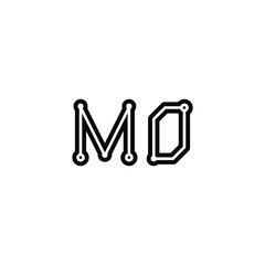 MO monogram logo design letter text name symbol monochrome logotype alphabet character simple logo