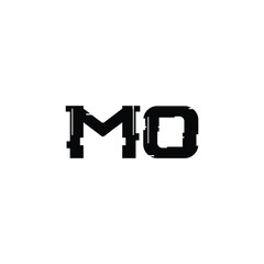 MO monogram logo design letter text name symbol monochrome logotype alphabet character simple logo