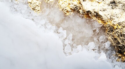 White Crystal Geode with Gold Accents