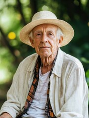 Fototapeta premium Old Man with Hat and Tie