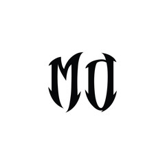 Obraz premium MO monogram logo design letter text name symbol monochrome logotype alphabet character simple logo