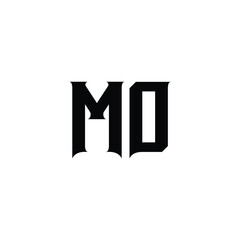 MO monogram logo design letter text name symbol monochrome logotype alphabet character simple logo