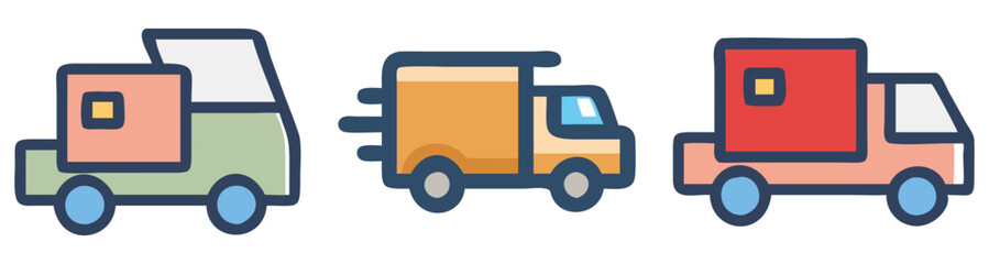 Minimalist Delivery Trucks with Colorful Box Designs