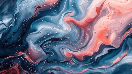 Obraz premium Abstract_blue_pink_and_brown_liquid_swirls