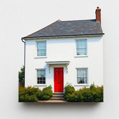 Naklejka premium house with red roof