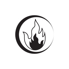 fire icon illustration flat