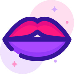 New beauty makeup in spring purple colored icon pack