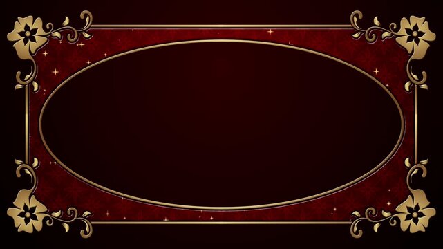 Floral frames gold and red pattern