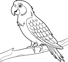 Tropical Parrot on Branch