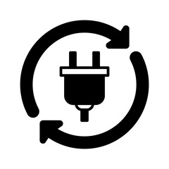 electric recycle solid icon