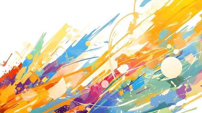 Banner showcasing bold, colorful splashes of paint, ideal for artistic or promotional material