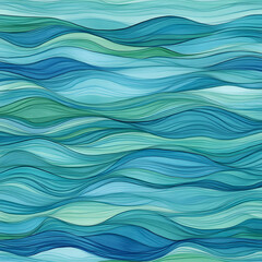 Ocean Waves Abstract: A serene and calming abstract art image of flowing blue and green waves, evoking a sense of tranquility and peace. The textured.