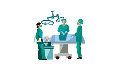  Medical Team Performing Surgical Operation in Modern Operating Room