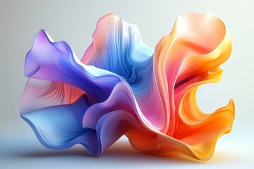 Obraz premium Abstract colorful shape, organic design, 3d render, Generative AI