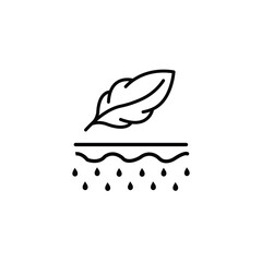 Soft Skin Line Icon. Cosmetic for Sensitive Skin, Lightweight Feather Linear Pictogram. Dermatologist Beauty Skincare Product Outline Icon. Editable Stroke.