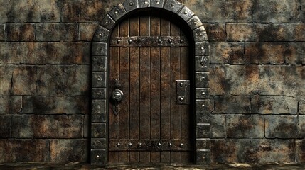 Ancient Wooden Door in a Stone Wall: A Medieval Mystery