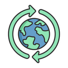 earth recycle filled icon