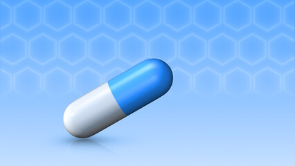 Medical Capsule on Honeycomb Background