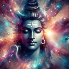 Lord Shiva Digital Artwork for Maha Shivratri: Cosmic Wisdom and Success Invocation