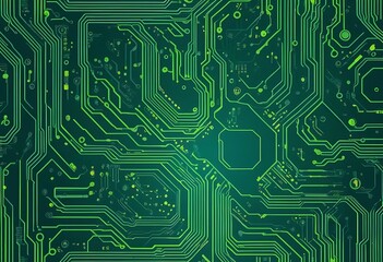 Abstract Green Circuit Board Pattern Design