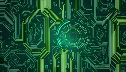 Abstract Green Circuit Board Technology Design