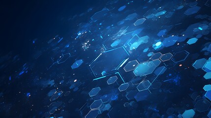 Blue technology background with hexagonal shapes for a futuristic look