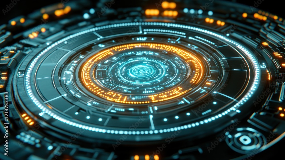 Poster futuristic digital interface overview