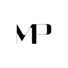 MP monogram logo design letter text name symbol monochrome logotype alphabet character simple logo