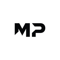 MP monogram logo design letter text name symbol monochrome logotype alphabet character simple logo