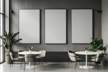 Detailed Color Image of Office Wall Poster Mockup Design