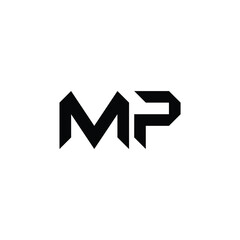 MP monogram logo design letter text name symbol monochrome logotype alphabet character simple logo