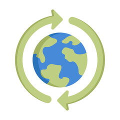 earth recycle flat icon