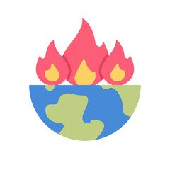 earth burn flat icon