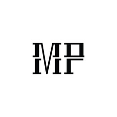 MP monogram logo design letter text name symbol monochrome logotype alphabet character simple logo