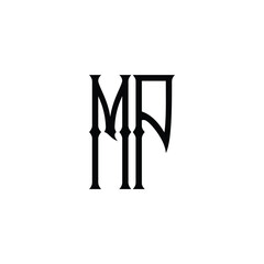 MP monogram logo design letter text name symbol monochrome logotype alphabet character simple logo