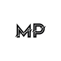 Obraz premium MP monogram logo design letter text name symbol monochrome logotype alphabet character simple logo