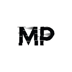 MP monogram logo design letter text name symbol monochrome logotype alphabet character simple logo