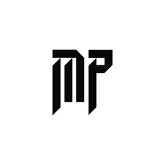 MP monogram logo design letter text name symbol monochrome logotype alphabet character simple logo
