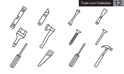 Construction tools icon set simple style vector image